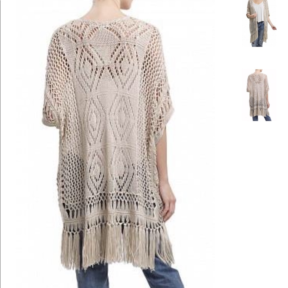 NWOT Crochet Fringe Shawl